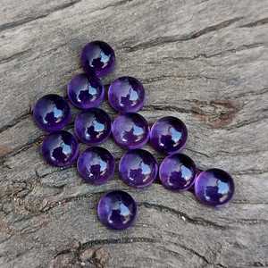 Amatista Lisa natural suelta para joyería hecha a mano 5mm-30mm todo calibrado espalda plana Rosa corte ovalado para la fabricación de anillos de collar - Product Image 5