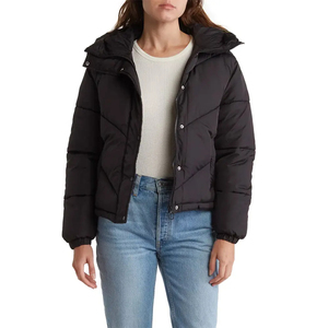 Veste d'hiver extérieure en peluche à forte demande de fabricant OEM de vente en gros de vestes pour hommes personnalisées et brillantes de noir - Product Image 5