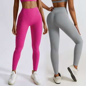 Leggings essentiels pour femmes, effet push-up, taille haute, contrôle du ventre, pantalon de yoga, collants de sport, course à pied - Product Image 1