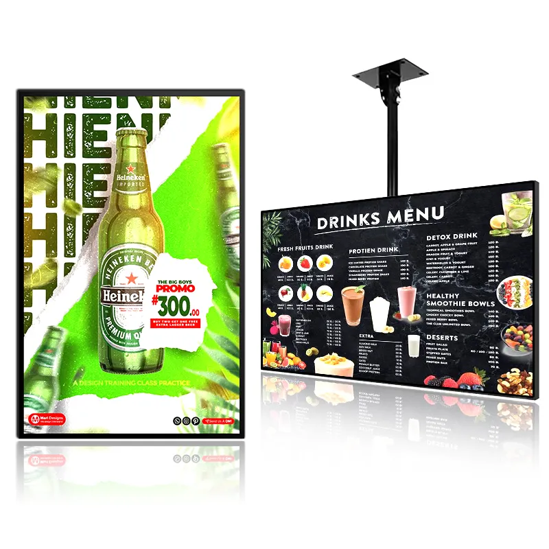 Werbung Indoor-Display individuelles Menü Filmposter Led-Lichtbox Aluminiumrahmen ultradünne Slim-LED-Lichtbox