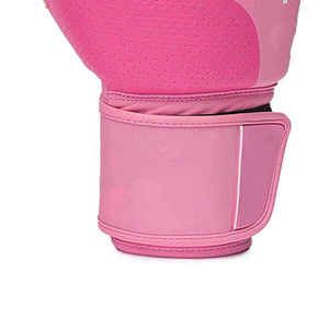 Gants de boxe MMA en cuir et polyester de haute qualité pour adultes unisexes couleur rose unie respirants anti-humidité avec fermeture auto-agrippante - Product Image 4