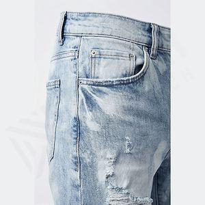 Pantalons en jean pour hommes Nouveau design élégant Distressed Street Wear Coupe ajustée Stretch Denim droit Pantalons en jean Couleur personnalisée Premium - Product Image 5