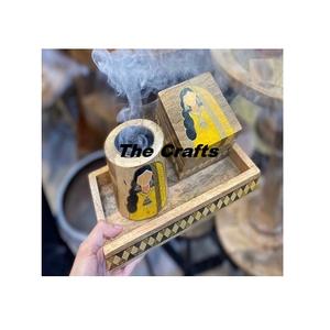 Brûleur Bakhoor en bois avec boîte et plateau Taille et forme personnalisées Parfum d'hôtel Mabkhara à des prix abordables - Product Image 1