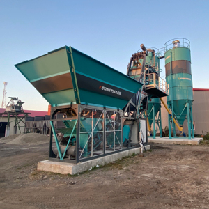 Máquina dosificadora compacta de hormigón premezclado de 30 M3/h, solución de ahorro de espacio, motor, caja de cambios, núcleo PLC, incluidos rodamientos - Product Image 1