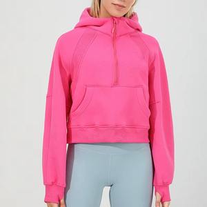 Autumn Winter Wholesale Essentials Hoodie Half Zip up Hoodie <b>Women</b> Loose Long Sleeve Sports Fleece <b>Hoodies</b> r - Product Image 4