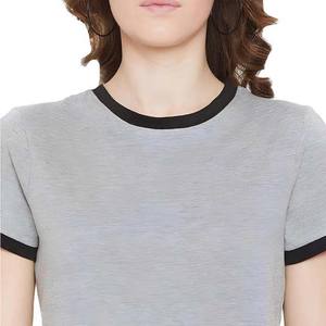 Conjunto informal de 2 piezas de ropa de calle para mujer, camiseta y pantalones cortos sólidos, lienzo con estampado de logotipo personalizado, secado rápido ecológico - Product Image 5