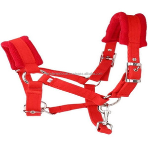 Vente en gros d'accessoires pour chevaux licou de course de chevaux en nylon fait à la main rembourrage en vison et matériel réglable licou pour chevaux - Product Image 6