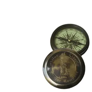 Bronze sundial/polonês bronze sundial/sundial Sundial Compasso com Caixa De Madeira de Bronze de prata 5 Polegadas Compasso com Caixa De Madeira