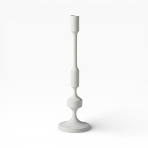 <b>Tall</b> White Decorative Candle Holder With Sculpted Body For Luxury Interior And Event Styling - Product Image 6