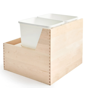 Contenedor de Basura Extraíble de Madera (Doble Compartimento) - Product Image 1