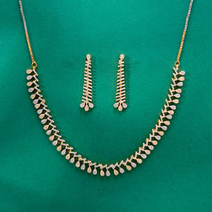 Último collar clásico de CZ de calidad de exportación hecho a mano 2 tonos chapado en rodio de moda y elegante - Product Image 1