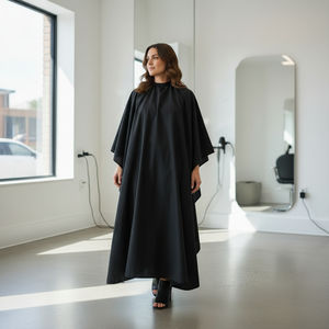 Tablier de coiffure personnalisé et cousu main, 100 % polyester imperméable, taille ajustable, écologique, pour salon de coiffure - Product Image 4