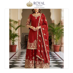 Colección de Trajes Sharara de Alta Costura con Bordado de Lentejuelas y Seda Chinnon Pesada de Alta Calidad, del Mejor Fabricante - Product Image 4