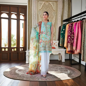 Costume Salwar Kameez formel pour femmes sur mesure, impression personnalisée, séchage rapide, coupe régulière pour toutes les saisons - Style indien pakistanais - Product Image 1