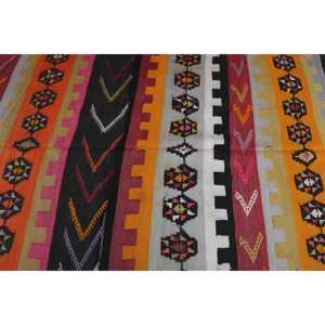 พรมตุรกีวินเทจขนาด 4.6x10 ฟุต พรมขนาดใหญ่ พรมขนสัตว์สีส้มคิลิม - Product Image 5