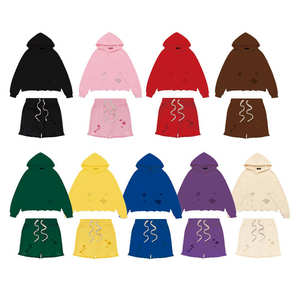 Sudadera con capucha de gran tamaño personalizada, estilo informal de patrón sólido para cuello con capucha de primavera inspirado en sudaderas con capucha de algodón rasgadas antiguas - Product Image 1