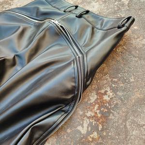 Custom logo Patchwork Bootcut Sweat <b>Pants</b> Patch Applique Embroidery Flared Streetwear <b>Leather</b> Jogger <b>Men</b> - Product Image 5