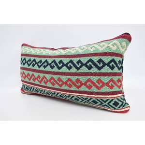 Luxury Wool Pillow with Vintage Floral Geometric Tribal Pattern 12x24 Inches <b>Fluffy</b> 18x18 Size for <b>Bedding</b> or Christmas Decor - Product Image 4