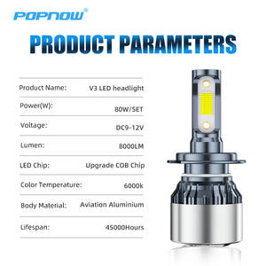 Prix plus bas, ampoules LED COB 48W 8000LM 12V pour voitures, H1 H3 <span class=keywords><strong>H7</strong></span> 9005 9006 H11, phares LED pour voitures - Product Image 4