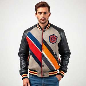 Varsity Jacket with Zipper <b>Hoodie</b>, Chenille Patch, Embroidery Logo, Custom Design, OEM Vendor, Made in Pakistan, All Sizes - Product Image 5