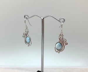 Larimar Gemstone Drop <b>Earrings</b> Gold Plated Sterling <b>Silver</b> Boho Style Women's Trendy Handmade Gift - Product Image 4
