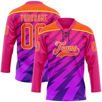 Maillot de hockey sur glace personnalisé respirant à séchage rapide avec col en dentelle, uniforme d'équipe sublimé, nom d'équipe personnalisé, logo personnalisé, unisexe adulte 100%