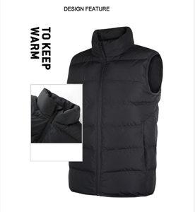 Abrigo de invierno personalizado para hombre, chaleco de chaleco calentado acolchado con relleno de algodón, chaqueta cortavientos sin mangas de estilo informal - Product Image 3