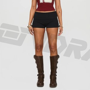 Pantalones cortos de verano de cintura alta personalizados 2025 para mujer, ropa de calle, pantalones de salón informales cómodos con bolsillos, cintura elástica con cordón - Product Image 1