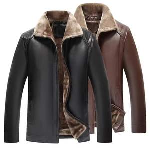 High Quality Winter High Street Genuine Leather <b>Canvas</b> Zipper Hooded Jacket Front Customizable Stand Collar Full Sleeve - Product Image 2