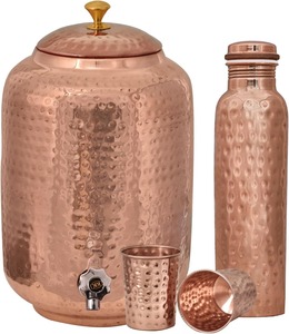 Pot de refroidisseur d'eau en cuivre de grande capacité avec robinet écologique résistant aux fuites pour usage domestique extérieur pour stocker l'eau potable - Product Image 2