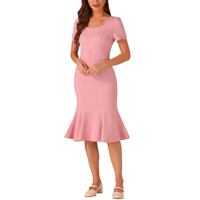 Robe droite bordeaux unie écologique pour femme, avec logo personnalisé OEM, taille naturelle élégante, fabriquée au Bangladesh
