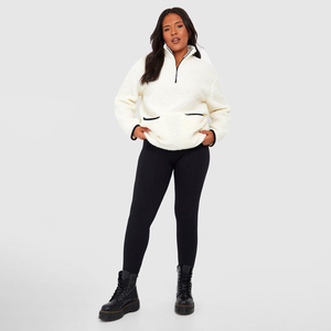 Vente en gros 2025 sweat à capuche surdimensionné personnalisé de haute qualité pour hommes et femmes demi-fermeture éclair épais chaud plus polaire hiver lavé sweat-shirt - Product Image 4