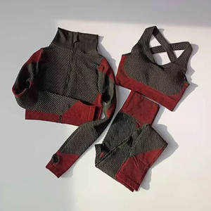 Vêtements de yoga 3 pièces Vêtements de sport Soutien-gorge leggings Gym Yoga Set Elastic Compression Use Yoga Set - Product Image 4