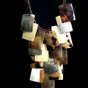 2023 nueva llegada collar de cuerno de buey de búfalo pulido estilo Animal hueso joyería diseño Natural cuentas mujeres niñas regalos de boda - Product Image 3