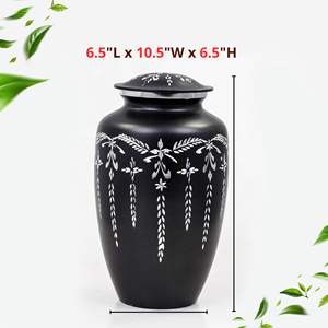 Urna de cremación grabada con diamantes de plata para cenizas de adultos, urna conmemorativa hecha a mano para un tributo personalizado - Product Image 6