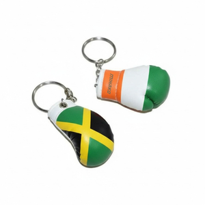 Club Logo Design Leather Stainless Steel Mini Boxing Gloves <b>Keychain</b>-High Quality <b>Car</b> Accessory - Product Image 3