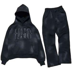 Pantalon de jogging évasé personnalisé en molleton technique respirant à séchage rapide, 100 % coton de haute qualité, imprimé en relief, pour l'hiver et le streetwear - Product Image 4