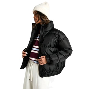 Chaquetas Acolchadas de Lona Tejida Sólida para Mujer, Hechas a Medida, Transpirables, Cálidas, con Cierre de Cremallera Regular para Exteriores - Product Image 1