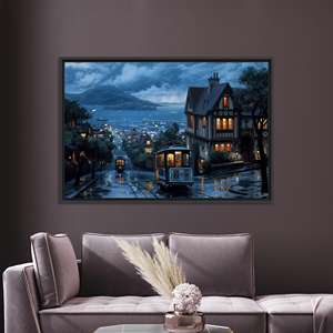 Elegant Istanbul Cityscape Printed <b>Canvas</b>: Turkish Landscape Artwork,BLACK <b>FRAMED</b> <b>CANVAS</b> - Product Image 1