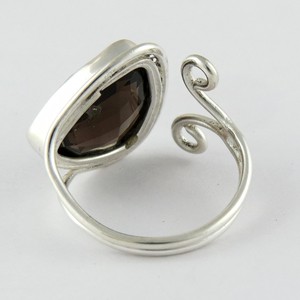 ¡Wish Left! Anillos de plata de ley 925 de cuarzo ahumado, joyería de plata en línea, joyería de plata, India - Product Image 4