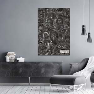 Hip Hop Allstars Canvas <b>Poster</b> Black <b>Frame</b> Wall Decor - Product Image 2