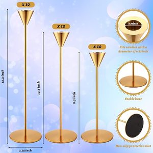 Portavelas de latón macizo de diseño moderno, decoración de boda chapada en oro de alto acabado, soporte de candelabro para el hogar, caja de molde de Metal, embalaje - Product Image 2