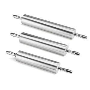 Juego de 3 rodillos de metal de plata, diseño contemporáneo y versátil, perfecto para regalar ocasiones especiales y tareas culinarias - Product Image 3