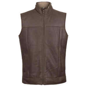 2024 nouveau gilet en cuir marron pour hommes de haute qualité OEM vente en gros nouveau Style vêtements d'extérieur avec décoration de poche de mode pour la chaleur hivernale - Product Image 5