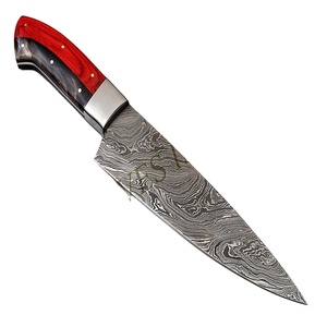 Cuchillo de Chef de cocina Damasco hecho a mano personalizado de 12,5 pulgadas (SMK1156) Mango de acero con hoja de acero al carbono - Product Image 1