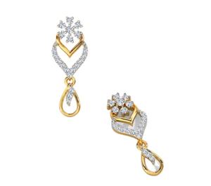 ต่างหูเพชรสำหรับผู้หญิงทรงกะรัต1.20ทองคำ14K สีเหลืองทอง14K ทรงกลมเครื่องประดับแบบสั่งทำจากผู้ผลิต - Product Image 3