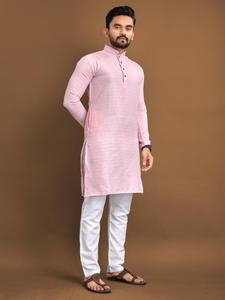Vente chaude vêtements traditionnels indiens pour hommes auto-conception multicolore pyjama Kurta à manches longues de fournisseur indien de confiance - Product Image 3