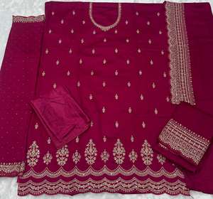 Georgette de Seda Pesada con Bordado de Lentejuelas, Georgette de Seda con Mangas Bordadas - Product Image 1