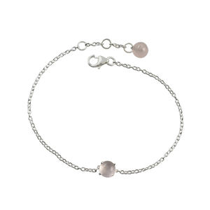 <b>Fine</b> jewelry 925 sterling silver rose quartz gemstone bracelet jewelry ready stock wholesale - Product Image 1