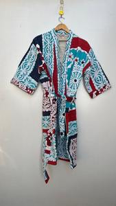 Handmade Bohemian Kantha <b>Jacket</b> Winter Quilted <b>Kimono</b> Cut Work Embroidery Patchwork Design Inspired Hippie Lifestyle Boho Style - Product Image 2